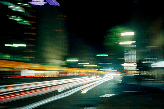 Light trails of vehicles