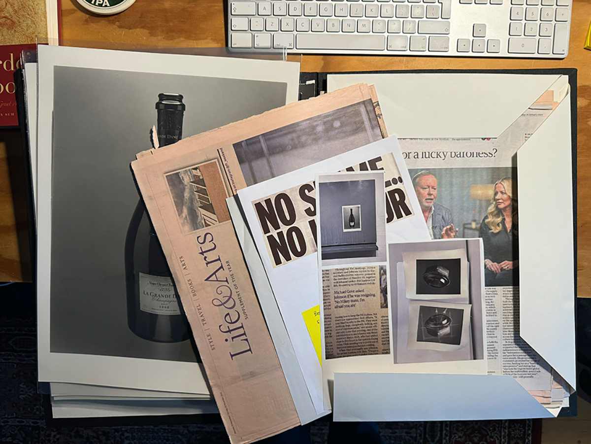 Research amterial in a folder